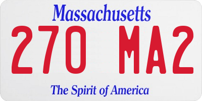 MA license plate 270MA2
