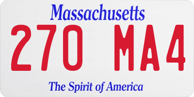 MA license plate 270MA4