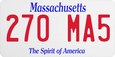 MA license plate 270MA5