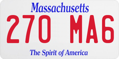 MA license plate 270MA6