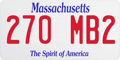 MA license plate 270MB2