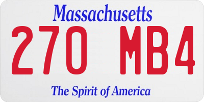 MA license plate 270MB4