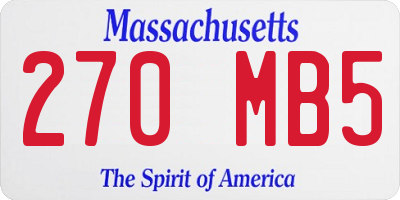MA license plate 270MB5