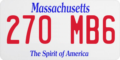 MA license plate 270MB6