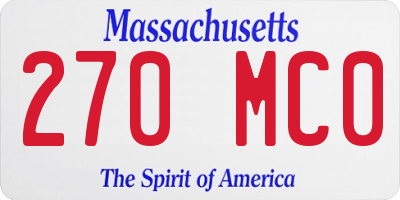 MA license plate 270MC0