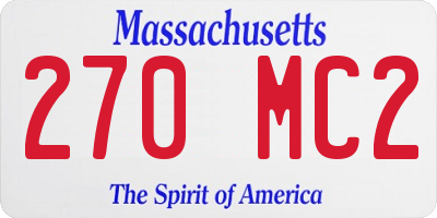 MA license plate 270MC2