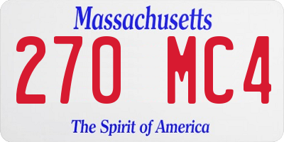 MA license plate 270MC4