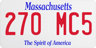 MA license plate 270MC5