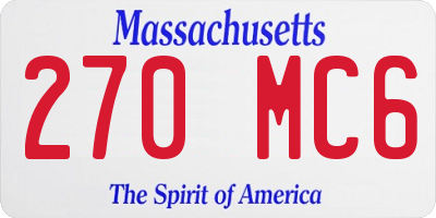MA license plate 270MC6