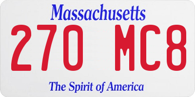 MA license plate 270MC8