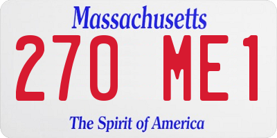 MA license plate 270ME1