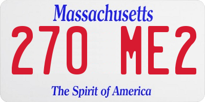 MA license plate 270ME2