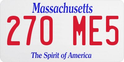 MA license plate 270ME5