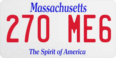 MA license plate 270ME6