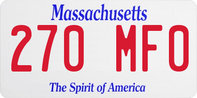 MA license plate 270MF0