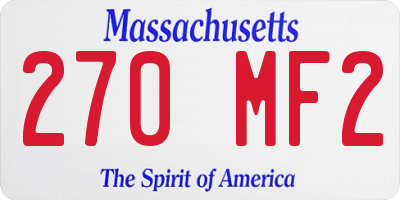 MA license plate 270MF2