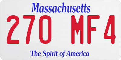 MA license plate 270MF4