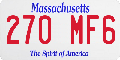 MA license plate 270MF6