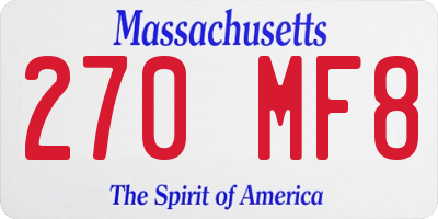 MA license plate 270MF8