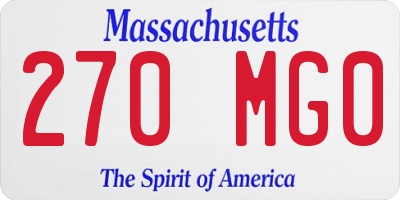 MA license plate 270MG0