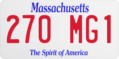 MA license plate 270MG1