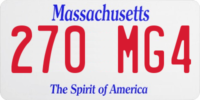 MA license plate 270MG4