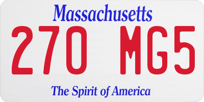 MA license plate 270MG5