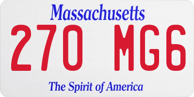 MA license plate 270MG6