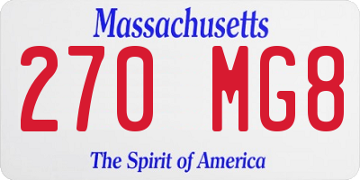 MA license plate 270MG8