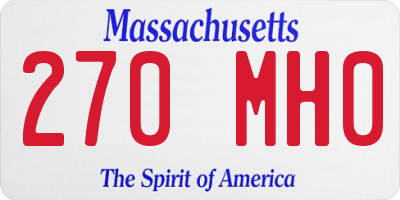 MA license plate 270MH0