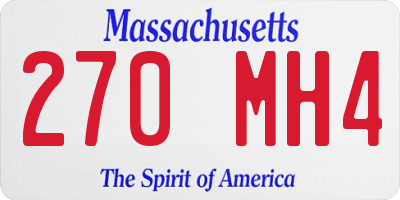 MA license plate 270MH4