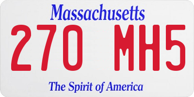 MA license plate 270MH5
