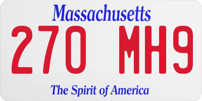 MA license plate 270MH9