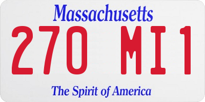 MA license plate 270MI1