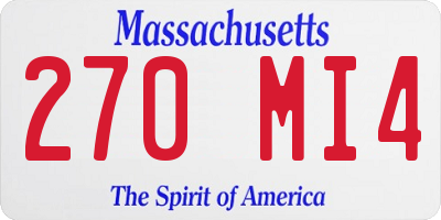 MA license plate 270MI4