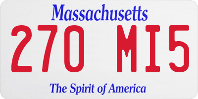 MA license plate 270MI5