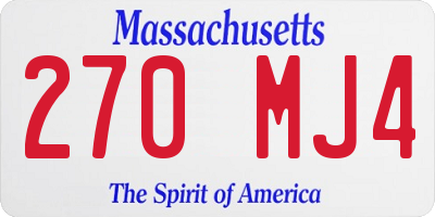 MA license plate 270MJ4