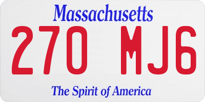MA license plate 270MJ6
