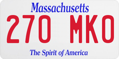 MA license plate 270MK0
