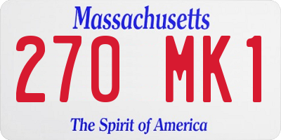 MA license plate 270MK1
