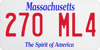 MA license plate 270ML4