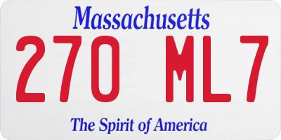 MA license plate 270ML7