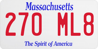 MA license plate 270ML8