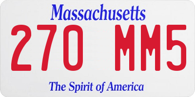 MA license plate 270MM5