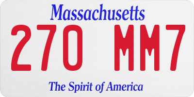 MA license plate 270MM7