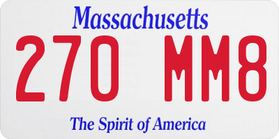 MA license plate 270MM8