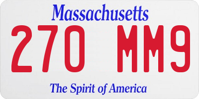 MA license plate 270MM9