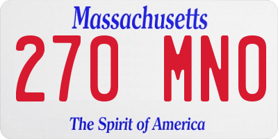 MA license plate 270MN0