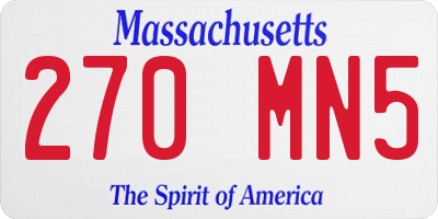 MA license plate 270MN5