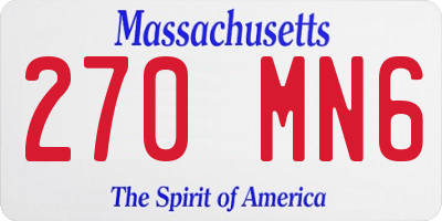 MA license plate 270MN6